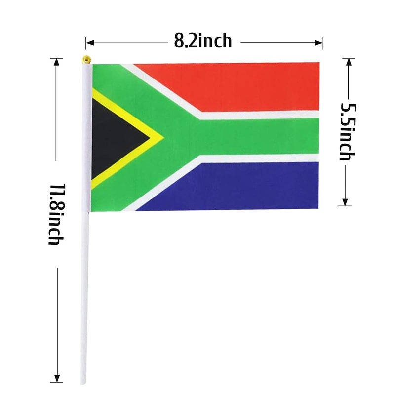 mflagperft South Africa Flag South African Flag, Small Mini Handheld South Africa Flags on Stick, Ideal for Party Parades Sports Events Patriotic Festival Decorations - Image 2